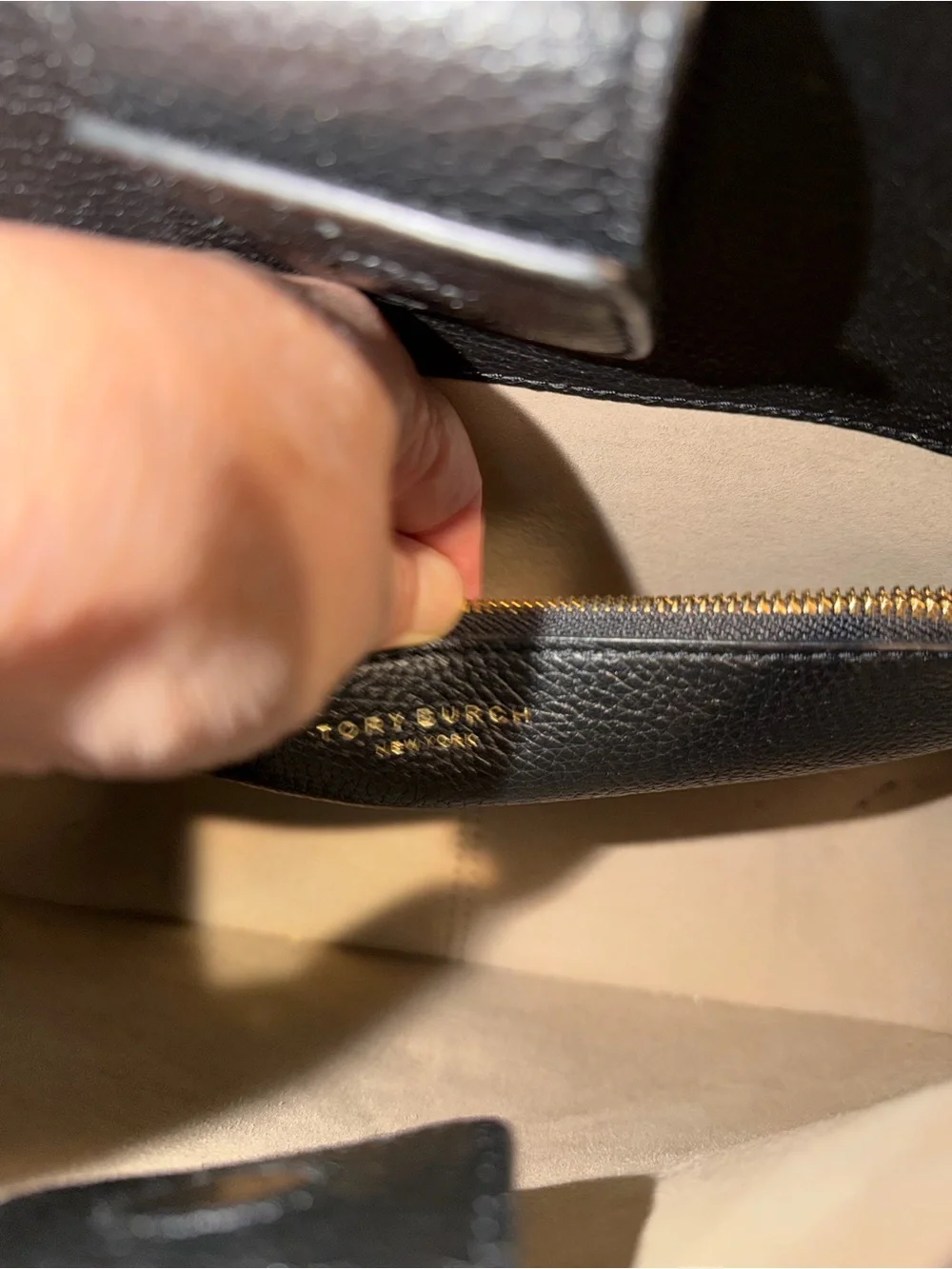 Tory Burch Black Pebbled  Handbag